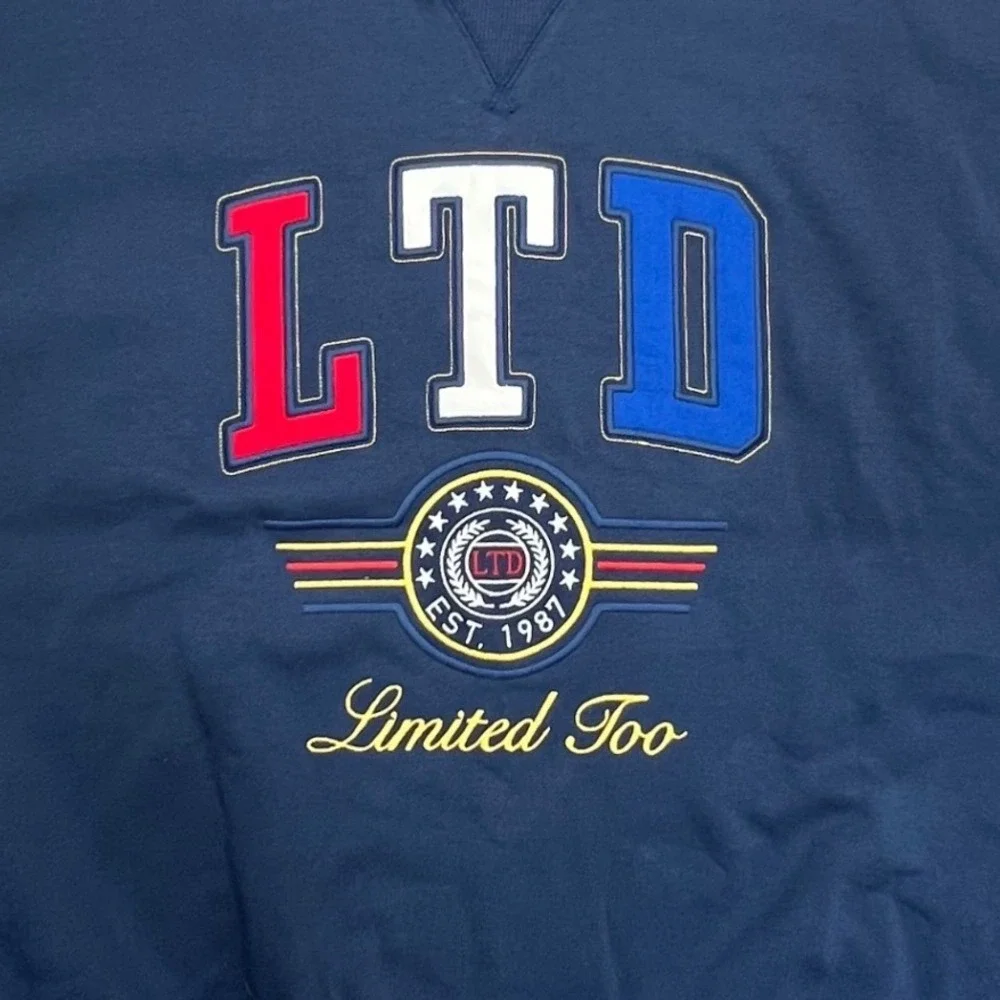 Limited Too LTD 2.0 Navy Blue Graphic Crewneck Sweatshirt XL 304883JR New